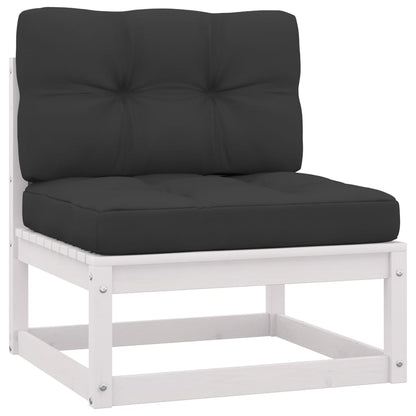 4 pcs conjunto lounge de jardim c/ almofadões pinho maciço