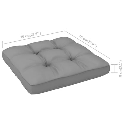 7 pcs conjunto lounge de jardim c/ almofadões pinho maciço