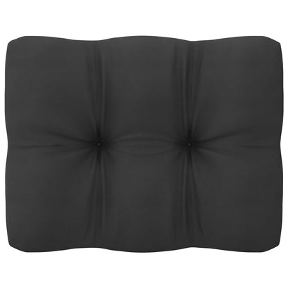 8 pcs conjunto lounge jardim c/ almofadões pinho maciço preto