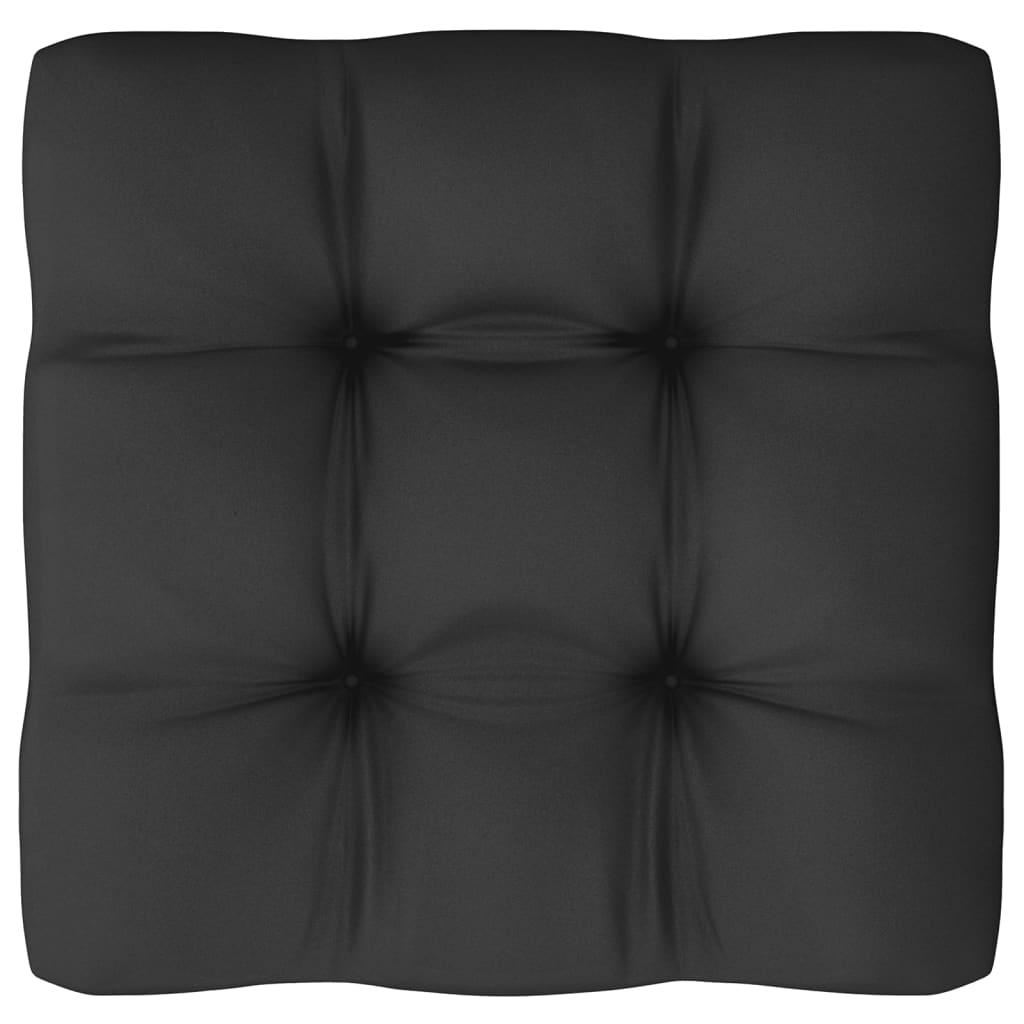 8 pcs conjunto lounge jardim c/ almofadões pinho maciço preto