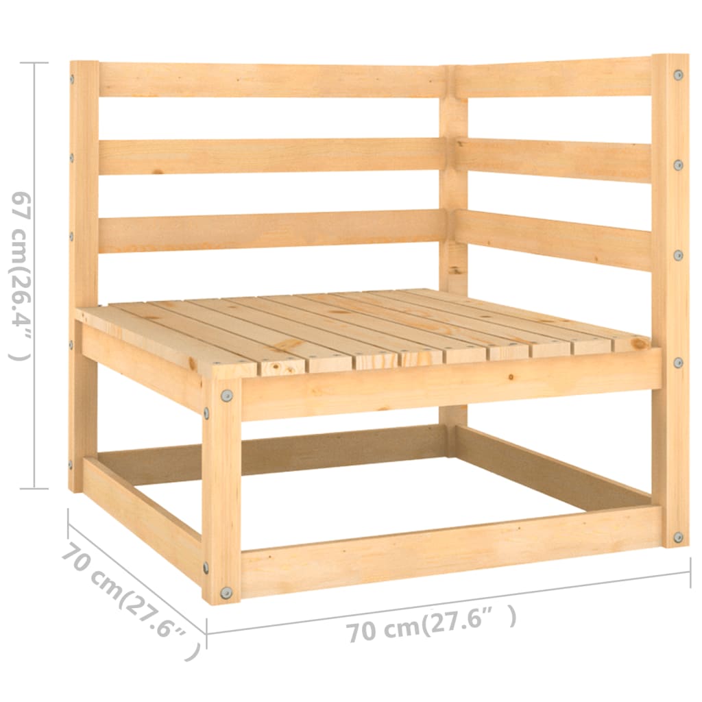 9 pcs conjunto lounge de jardim c/ almofadões pinho maciço