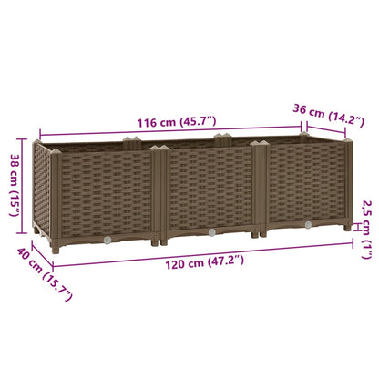 Canteiro elevado 120x40x38 cm polipropileno