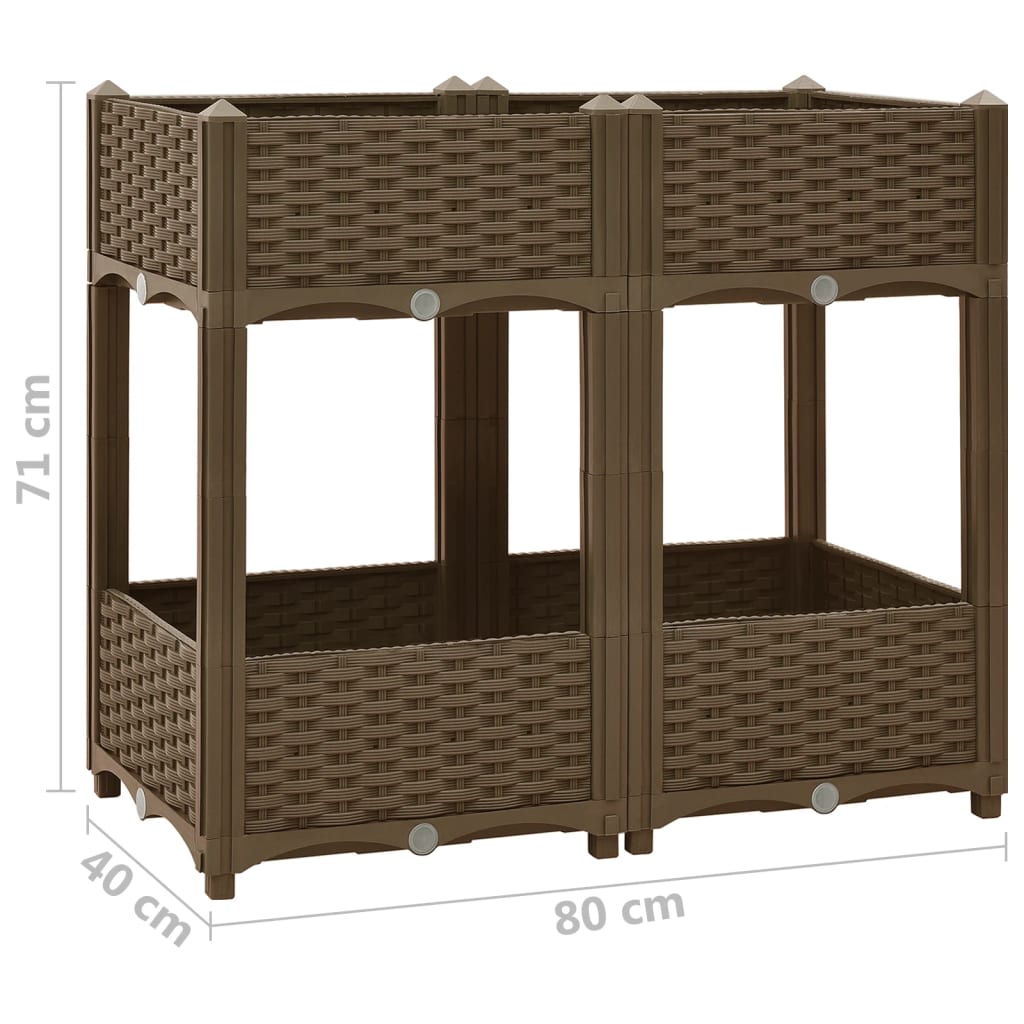 Canteiro elevado 80x40x71 cm polipropileno