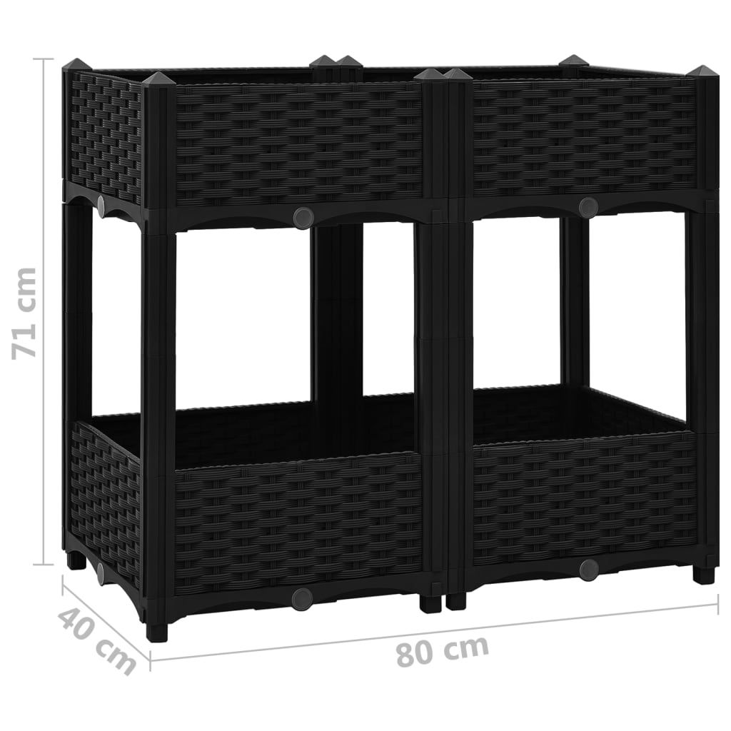 Canteiro elevado 80x40x71 cm polipropileno