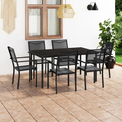 7 pcs conjunto de jantar para exterior aço