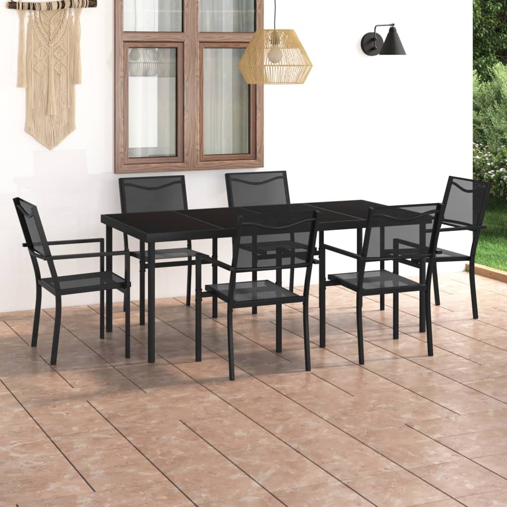 7 pcs conjunto de jantar para exterior aço