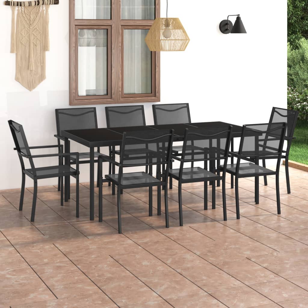 9 pcs conjunto de jantar para exterior aço