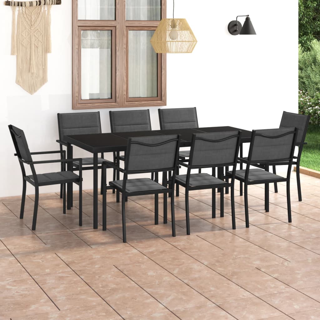 9 pcs conjunto de jantar para exterior aço