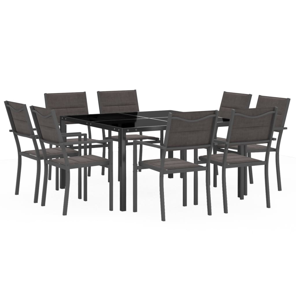 9 pcs conjunto de jantar para exterior aço