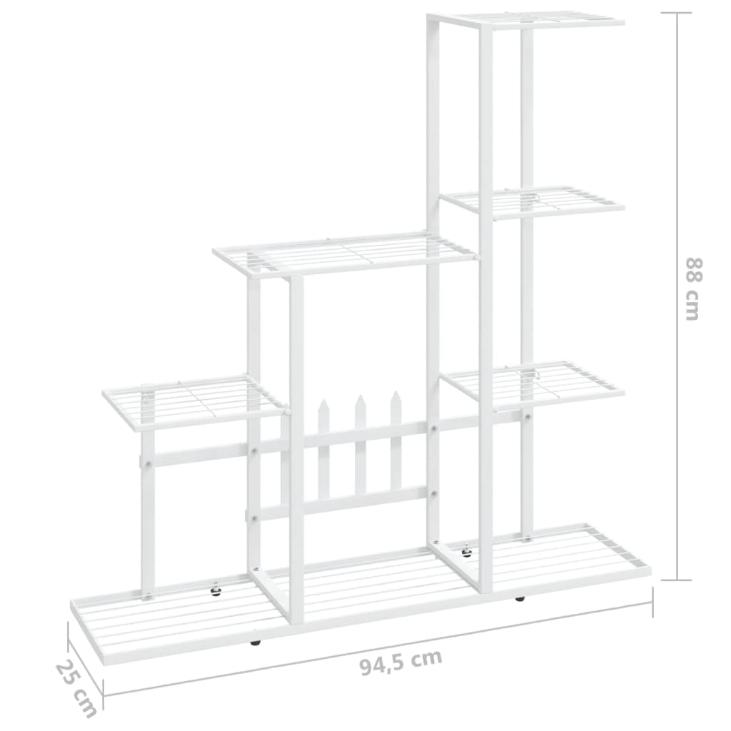 Suporte de vasos 94,5x25x88 cm metal branco