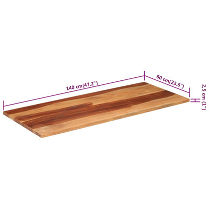 Tampo de mesa 140x60x(2,5-2,7) cm madeira de acácia maciça