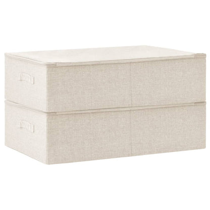 Caixas de arrumação 2 pcs tecido 70x40x18 cm cor creme