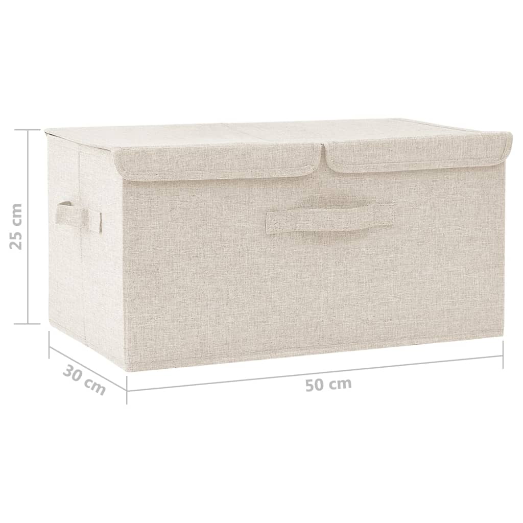 Caixa de arrumação 50x30x25 cm tecido cor creme