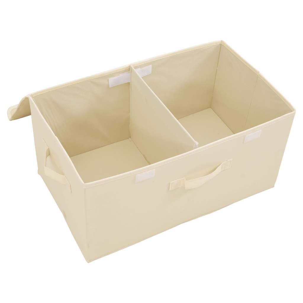 Caixas de arrumação 2 pcs 50x30x25 cm tecido creme