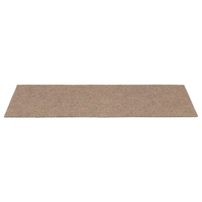 Tapetes de escada adesivos retang. 15pcs 60x25cm castanho-claro