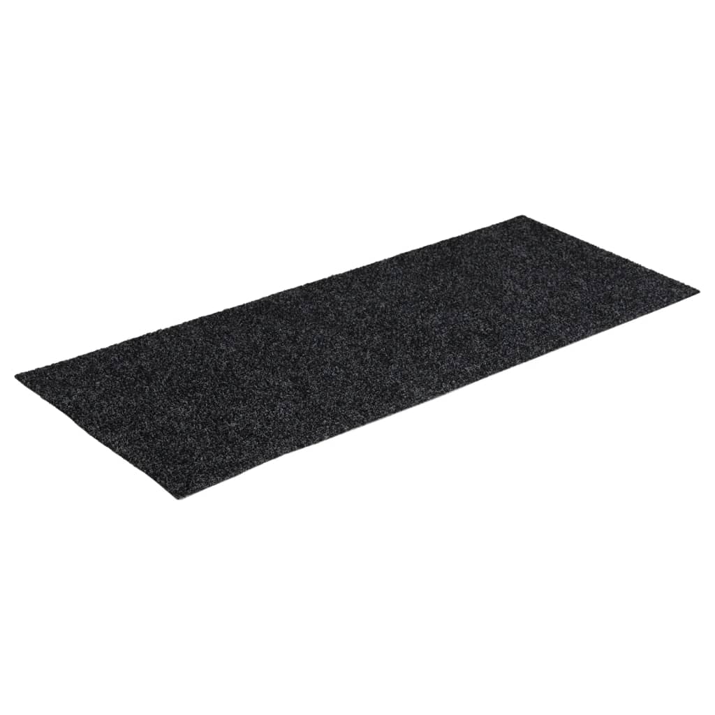 Tapetes de escada adesivos retangulares 15 pcs 60x25cm cinzento