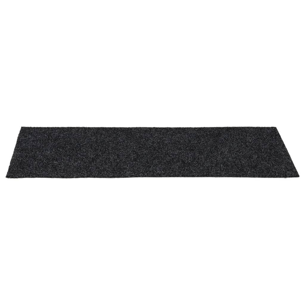 Tapetes de escada adesivos retangulares 15 pcs 60x25cm cinzento