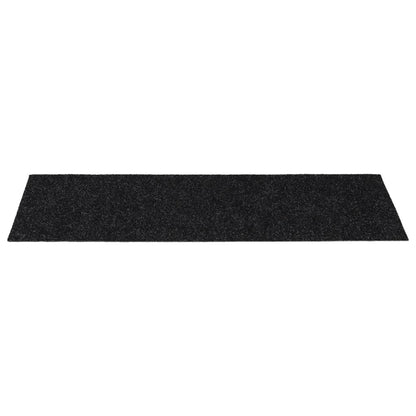 Tapetes de escada adesivos retangulares 15 pcs 60x25 cm preto