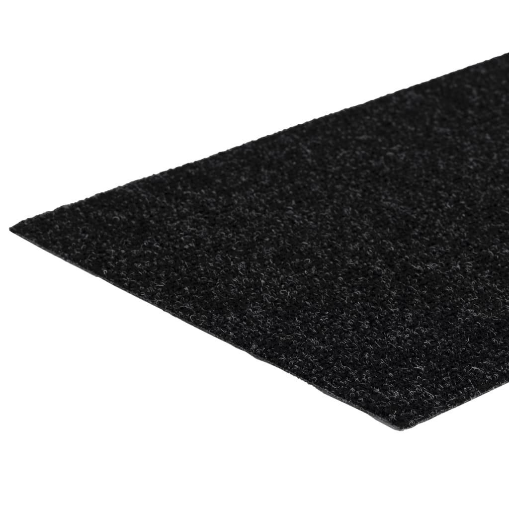 Tapetes de escada adesivos retangulares 15 pcs 60x25 cm preto