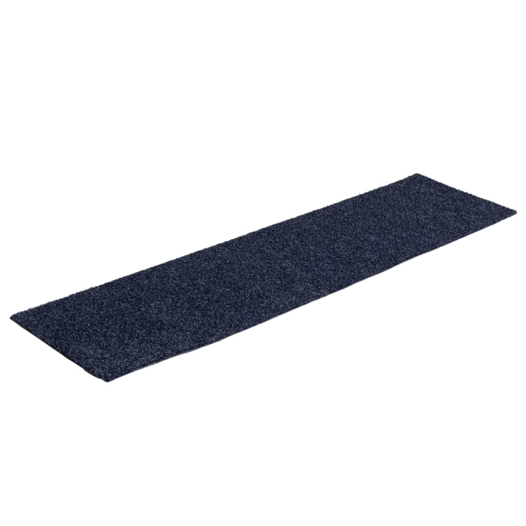 Tapetes escada adesivos retangulares 15 pcs 76x20cm cinza/azul