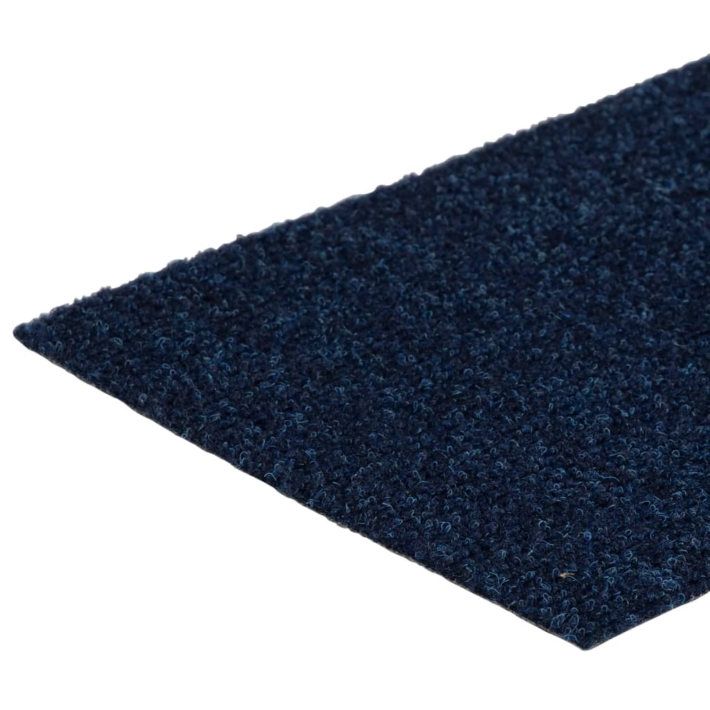 Tapetes de escada adesivos retangulares 15 pcs 76x20 cm azul