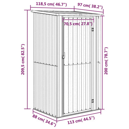 Abrigo de jardim 118,5x97x209,5 cm aço galvanizado verde