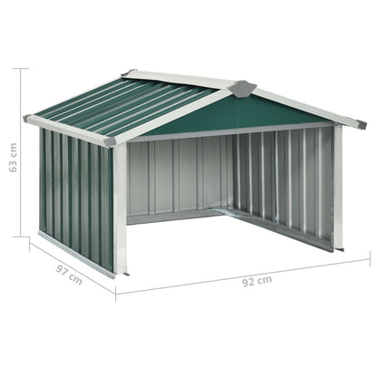 Abrigo para corta-relva 92x97x63 cm aço galvanizado verde