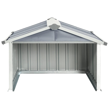 Abrigo para corta-relva 92x97x63 cm aço galvanizado cinzento