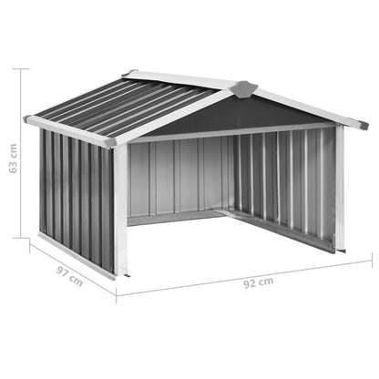 Abrigo para corta-relva 92x97x63 cm aço galvanizado antracite