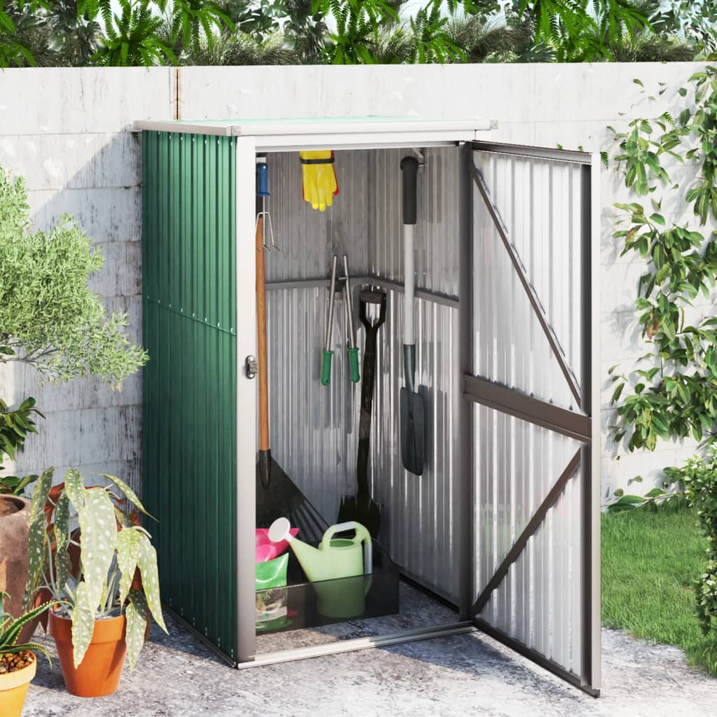 Abrigo p/ ferramentas jardim 88x89x161cm aço galvanizado verde