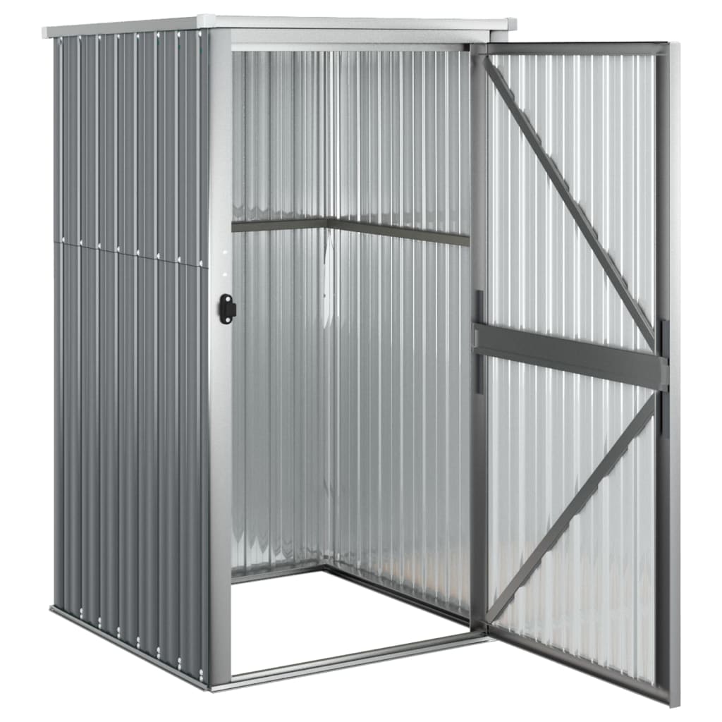 Abrigo p/ ferramentas jardim 88x89x161cm aço galvanizado cinza