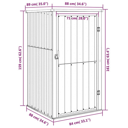 Abrigo p/ ferramentas jardim 88x89x161cm aço galvanizado cinza