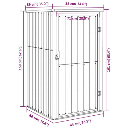 Abrigo ferramentas jardim 88x89x161cm aço galvanizado antracite