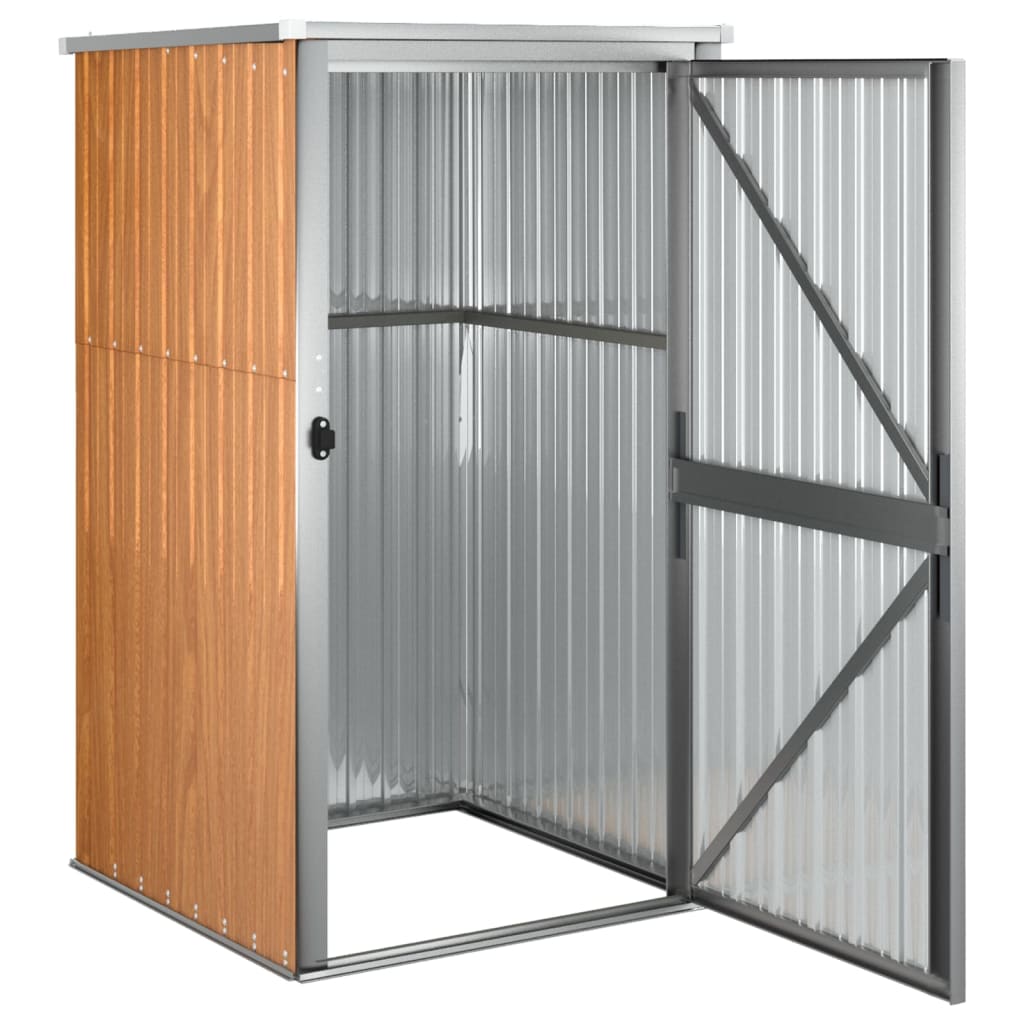 Abrigo ferramentas jardim 88x89x161 cm aço galvanizado castanho