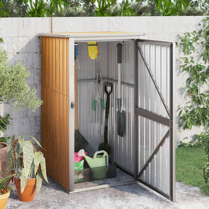 Abrigo ferramentas jardim 88x89x161 cm aço galvanizado castanho