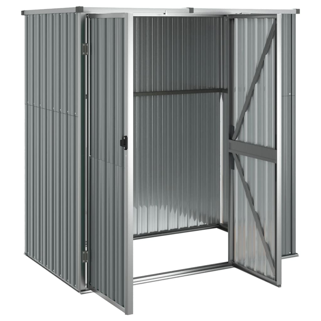 Abrigo p/ ferramentas jardim 161x89x161cm aço galvanizado cinza