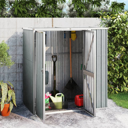 Abrigo p/ ferramentas jardim 161x89x161cm aço galvanizado cinza