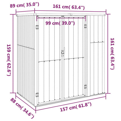 Abrigo ferramentas jardim 161x89x161 cm aço antracite