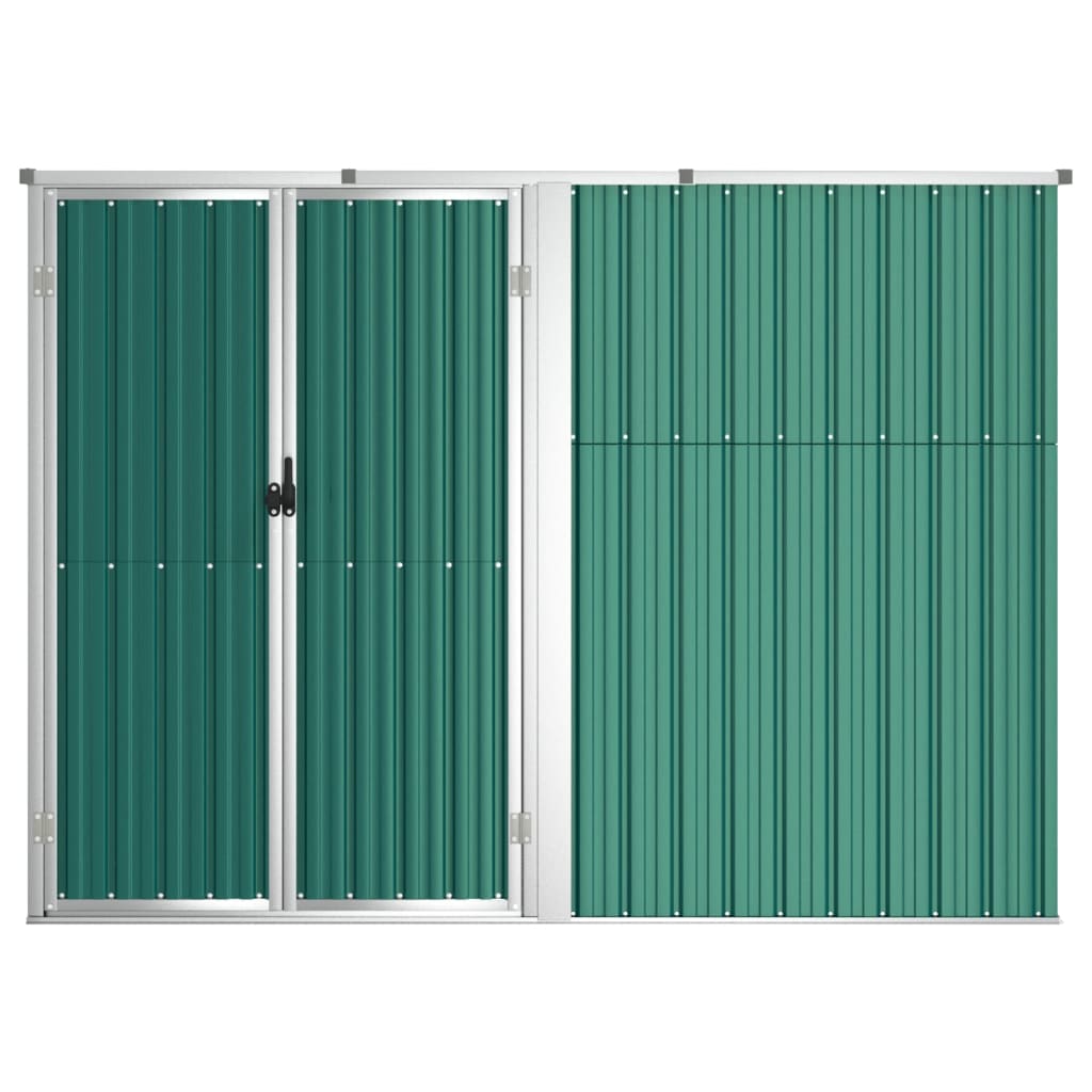 Abrigo ferramentas jardim 225x89x161cm aço galvanizado verde