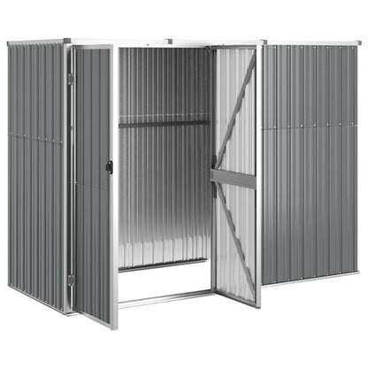 Abrigo p/ ferramentas jardim 225x89x161cm aço galvanizado cinza