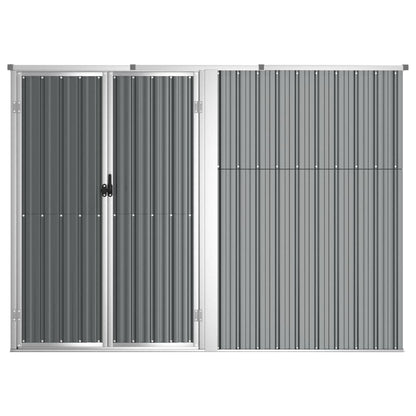 Abrigo p/ ferramentas jardim 225x89x161cm aço galvanizado cinza