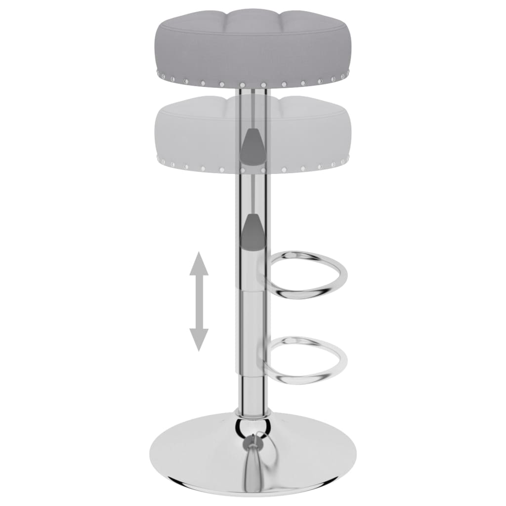 Bancos de bar 2 pcs tecido cinzento