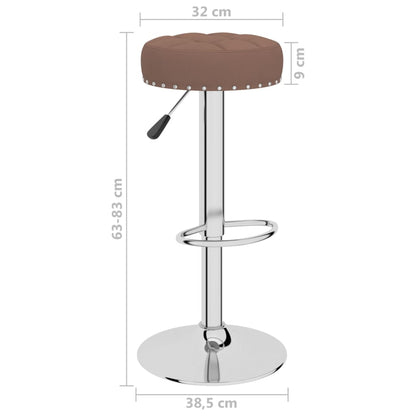 Bancos de bar 2 pcs tecido castanho