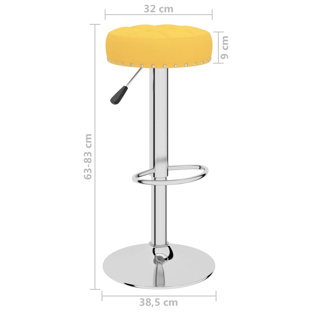 Bancos de bar 2 pcs tecido amarelo mostarda