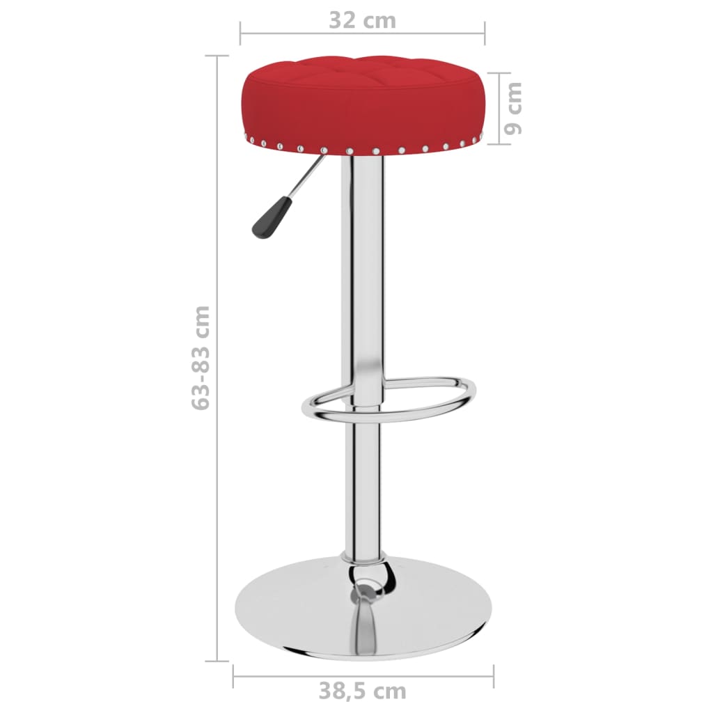 Bancos de bar 2 pcs tecido vermelho tinto