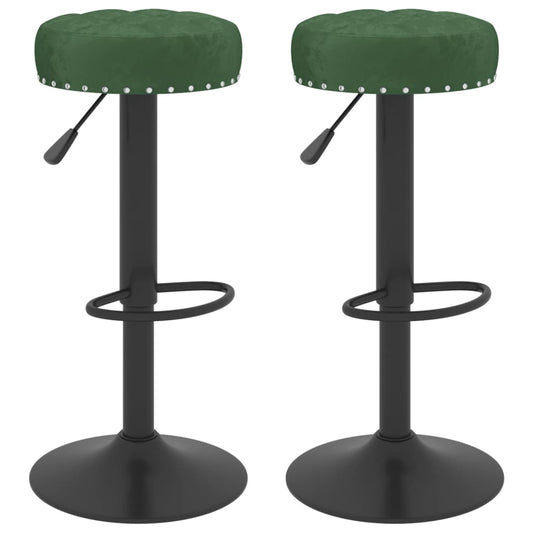 Bancos de bar 2 pcs veludo verde-escuro