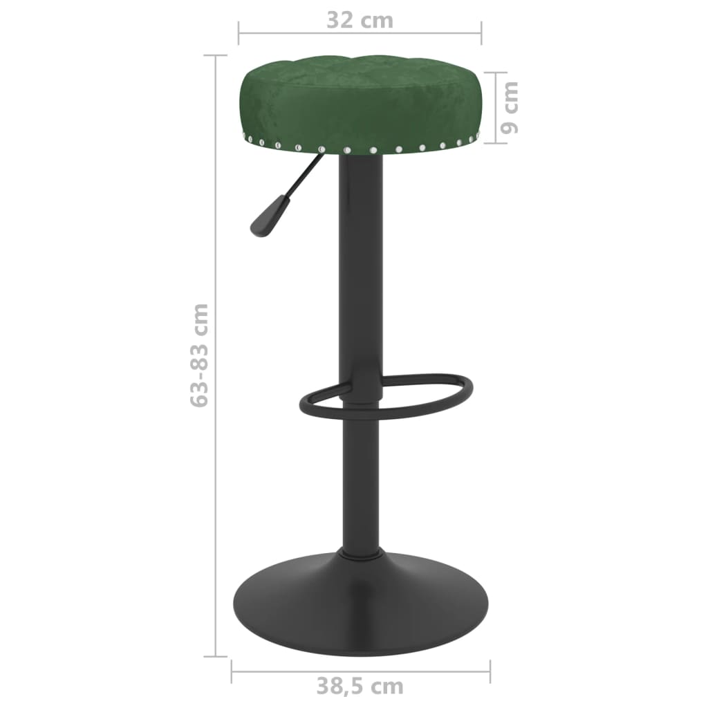 Bancos de bar 2 pcs veludo verde-escuro