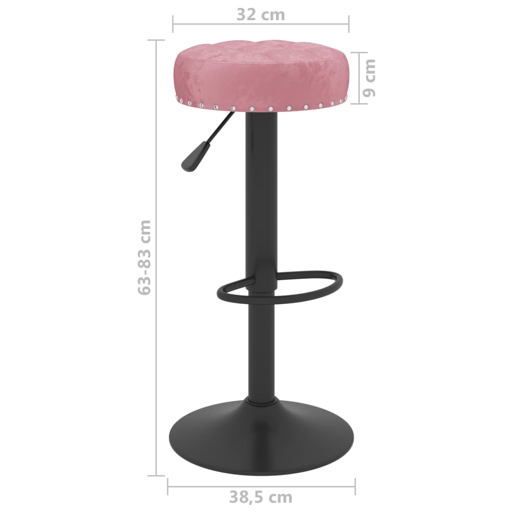 Bancos de bar 2 pcs veludo rosa