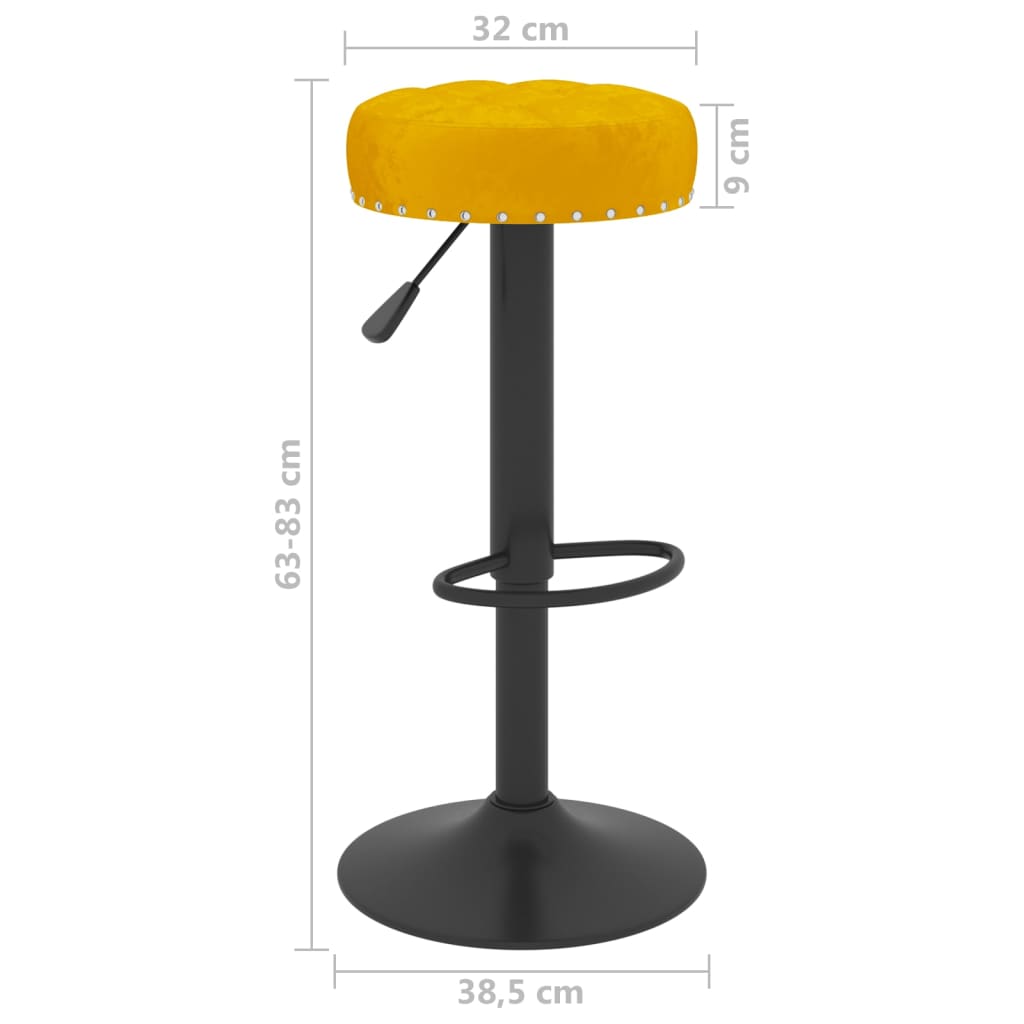 vidaXL Bancos de bar 2 pcs veludo amarelo mostarda