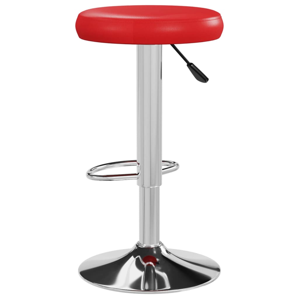 Bancos de bar 2 pcs couro artificial vermelho